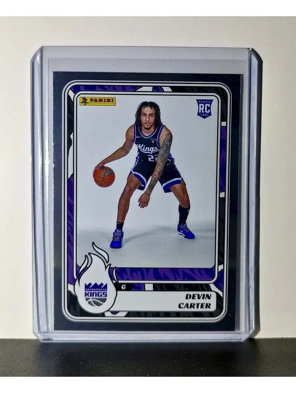 Devin Carter Rookie 2024-25 Panini NBA #97 Foil Sticker Card Sacramento Kings